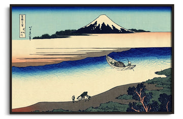 Inspiration Rivière Tama et Mont Fuji Hokusai - peinture à l'huile